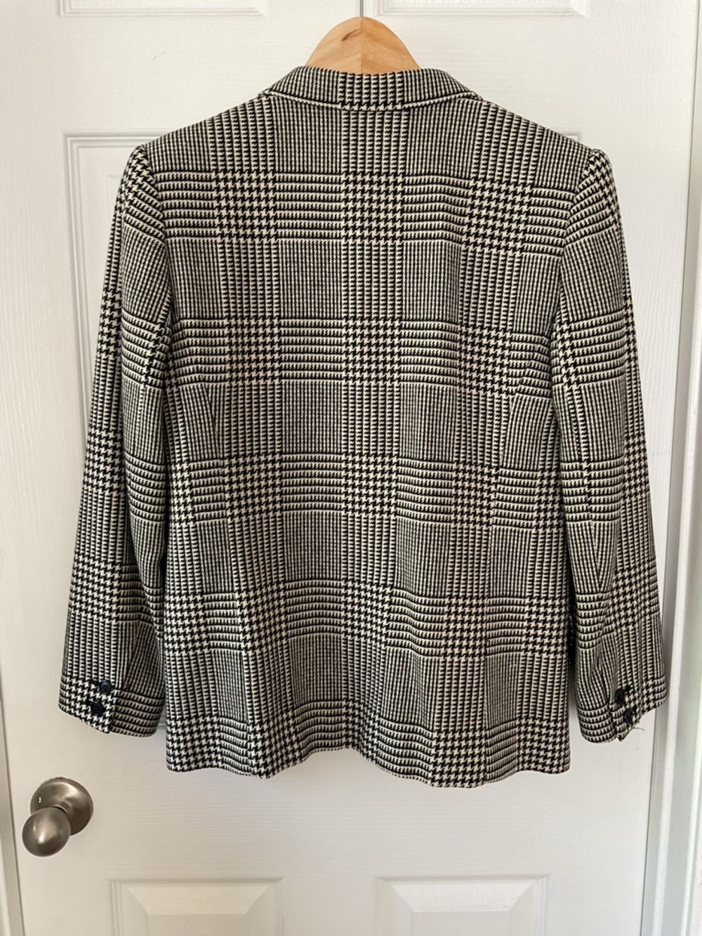 Liz Claiborne Houndstooth Blazer Women Size 4 Wool Blend Classic Jacket - Picture 4 of 10